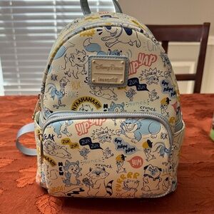 Loungefly Disney Dogs Cream and Blue Kids Backpack